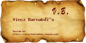 Vincz Barnabás névjegykártya