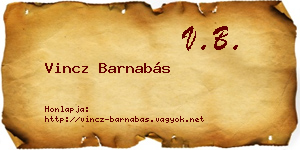 Vincz Barnabás névjegykártya